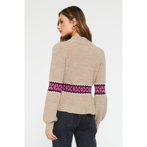 Dear John Denim Felicia Peplum‎ Long Sleeve Sweater Fall Fawn - Size XL - Picture 8 of 9